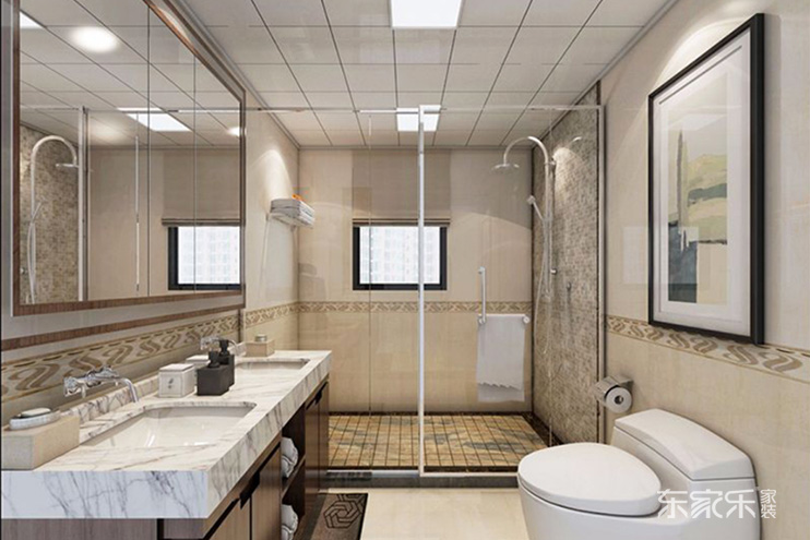 長沙恒大綠洲110平簡歐風格裝修案例