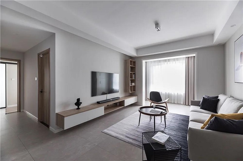 102平米三居室極簡風，巧用中性色打造舒適的居家環境