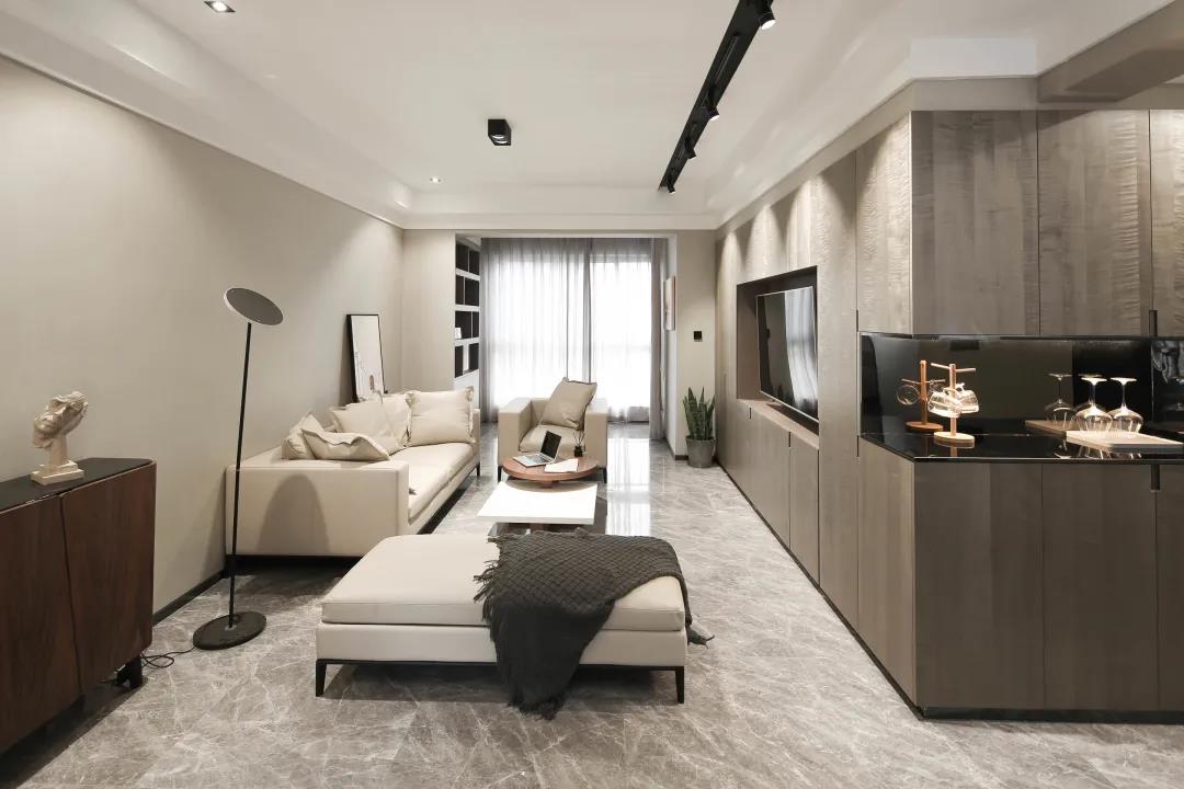 125㎡現代簡約風格新房裝修，玄關柜+電視柜超大氣！