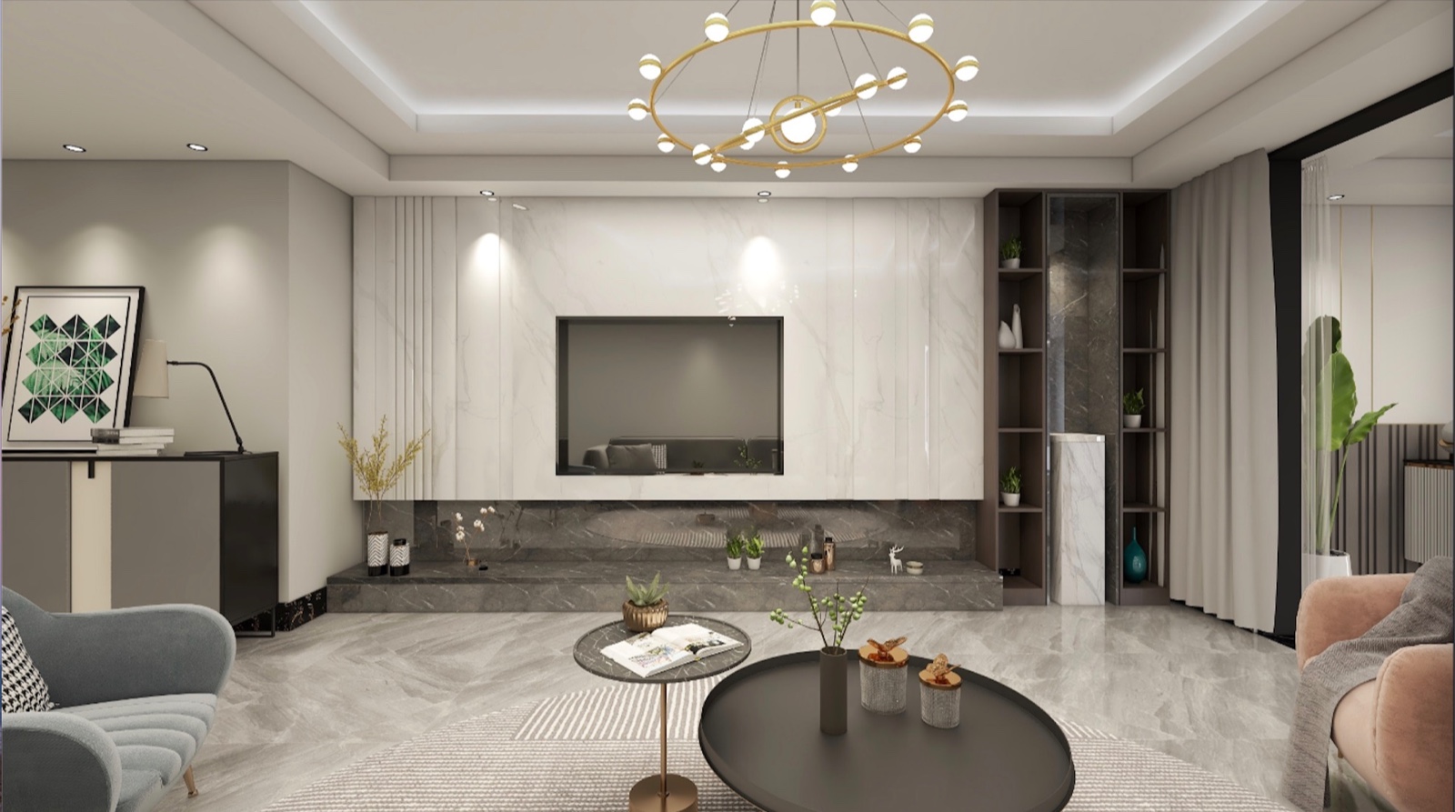 85現代三房裝修效果圖,小三房現代風格裝修案例